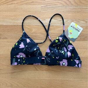 Maloja Women’s Floral Bikini Top with Pink and Green Small